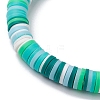 12Pcs Handmade Polymer Clay Heishi Beads Stretch Bracelets BJEW-JB10073-4