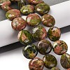 Natural Unakite Beads Strands G-C159-A10-01-2