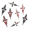 16Pcs 8 Colors Alloy Rhinestone Cross Pendants ENAM-YW0008-03-2