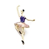 Dancer Alloy Purple & Pink Enamel Pin Brooches JEWB-C037-06G-1