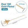 GOMAKERER 10Pcs Brass Flower Shape Head Pins KK-GO0001-49-2