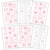 6 Sheets 3 Styles Acrylic Rhinestone Face Body Stickers AJEW-SP0002-68B-7