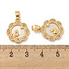 Brass Micro Pave Clear Cubic Zirconia Pendants KK-A214-23G-3