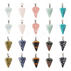 Fashewelry 20Pcs 10 Styles Natural & Synthetic Mixed Gemstone Pendants G-FW0001-36-2