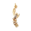 Rack Plating Brass Micro Pave Cubic Zirconia Pendants KK-P241-06G-1