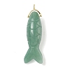 Natural Green Aventurine Carved Pendants G-P599-08G-06-1