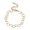 304 Stainless Steel Heart Link Chain Bracelets SA-CBA2696-16G-4