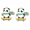 Rack Plating Alloy Enamel Pendants LS-ENAM-N055-044-2