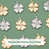 12Pcs 2 Colors 304 Stainless Steel Pendant Cabochon Settings For Enamel STAS-UN0028-82-4