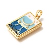 Tarot Card Brass Enamel Pendents KK-R212-02G-03-2
