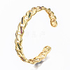 Brass Micro Pave Cubic Zirconia Curb Chain Cuff Bangles BJEW-T018-12G-01-NF-3