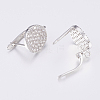 Brass Micro Pave Cubic Zirconia Hoop Earring Findings with Latch Back Closure LS-ZIRC-K075-24P-1