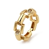 Brass Micro Pave Clear Cubic Zirconia Finger Rings for Women RJEW-S622-10G-3