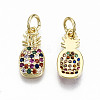 Brass Micro Pave Colorful Cubic Zirconia Charms ZIRC-S067-152-NF-2