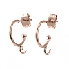 304 Stainless Steel Half Hoop Earrings STAS-Z028-B02-RG-02-1