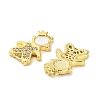 Brass Micro Pave Clear Cubic Zirconia Prince Connector Charms X-KK-K365-15B-G-2