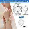 60Pcs 304 Stainless Steel Cabochon Connector Settings STAS-BBC0009-57B-2