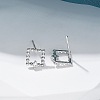 Brass Clear Cubic Zirconia Stud Earrings EJEW-Q014-03P-5