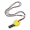 Adjustable Sunflower Porcelain Whistle Pendant Waxed Cord Necklaces for Women FB-CBA68CE-01B-4