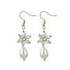 Anti-Tarnish Electroplate Bicone Glass Pearl Teardrop Beads Dangle Earrings EJEW-MZ00765-3