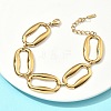 304 Stainless Steel Oval Link Chain Bracelets for Women BJEW-D456-05G-2