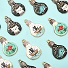 40Pcs 4 Colors Japanese Style Print Alloy Enamel Pendants ENAM-CJ0002-53-7