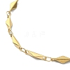 Ion Plating(IP) 304 Stainless Steel Rhombus Link Chain Bracelets for Women BJEW-D023-02G-2