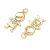 Brass Micro Pave Clear Cubic Zirconia Pendants CU-CBA9AFC-01G-26-2