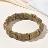 Bamboo Natural Unakite Beads Stretch Bracelets for Women Men BJEW-K304-01F-2