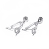 Anti-Tarnish Rhodium Plated 925 Sterling Silver Pendant Bails STER-L058-015P-1