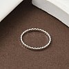 925 Sterling Silver Flat Beaded Finger Rings for Women RJEW-NH0002-01B-S-2