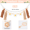 Wooden Banners with Flower Tassels Pendant Hanging Bunting FIND-WH20019-93B-2