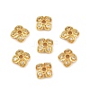 Brass Micro Pave Clear Cubic Zirconia Bead Caps CU-CBA6A75-26G-1