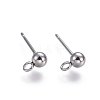 Non-Tarnish 304 Stainless Steel Stud Earring Findings STAS-L221-10P-1