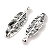 Tibetan Style Alloy Feather Pendants TIBEP-1360-AS-LF-2