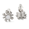 Non-Tarnish 304 Stainless Steel Embossing Stud Earrings EJEW-U001-06P-05-1