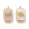 Natural Pink Shell Pendants KK-P184-01B-01G-1