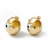 Brass Enamel Evil Eye Half Hoop Earrings EJEW-A093-03G-02-1