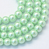 Baking Painted Pearlized Glass Pearl Round Bead Strands X-HY-Q003-6mm-04-1