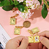 4Pcs Brass Locket Pendants Brooches JEWB-CA00011-3
