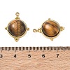 304 Stainless Steel & Natural Tiger Eye Pendants SA-CBA11D7-05G-3