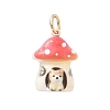Animal Theme Brass Enamel Pendants KK-CBAE20A-02C-G-1