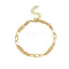 Brass Rolo Chains & Paperclip Chains Bracelets for Women BJEW-JB12779-3