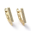 Brass Micro Pave Cubic Zirconia Hoop Earring Findings with Latch Back Closure ZIRC-G158-03G-1