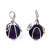 Natural Amethyst Pendants G-N333-013A-2