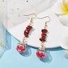 Natural Howlite Chips Dangle Earrings EJEW-JE05634-01-2