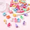 50Pcs 10 Styles Opaque UV Plating Acrylic Beads PACR-CJ0001-49-5