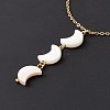 Natural Shell Crescent Moon Pendant Necklace with 304 Stainless Steel Chains for Women NJEW-C016-04G-5