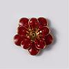 Flower Brass Enamel Cabochon Settings KK-K114-DM-G-3