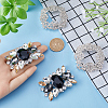 Gorgecraft 4Pcs 2 Style Alloy Rhinestone Shoe Buckle Clips AJEW-GF0008-65-3